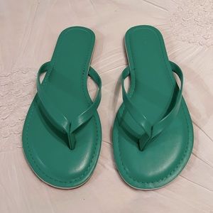 JCrew leather flip flops, size 6